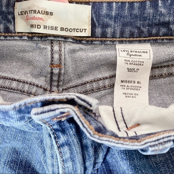 Levi Strauss Signature Mid Rise Bootcut Damas 8G Misses 8L Denim Jeans - Picture 2 of 3
